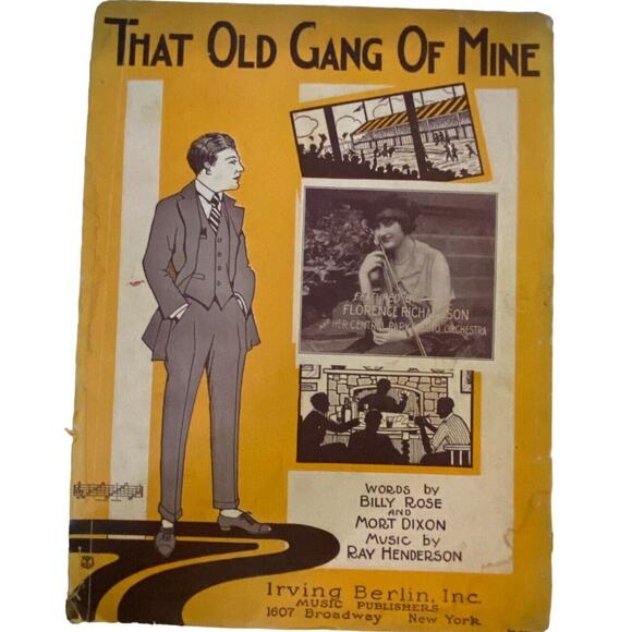 That Old Gang of Mine Sheet Music by Florence Richardson 1923 Slow Ballad - Picture 1 of 7